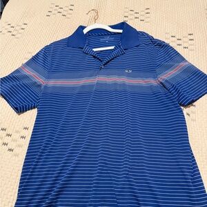Vineyard Vines Blue and Red Striped Polo Shirt